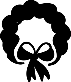 Christmas Wreath With A Ribbon Sticker Svg Vector, Free Vectors File